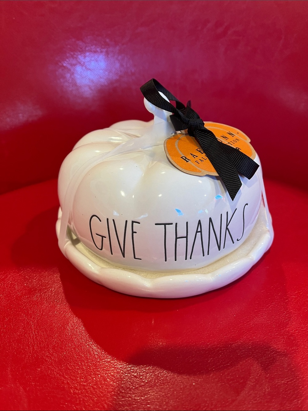 Rae Dunn White Ceramic Pumpkin Butter Dish